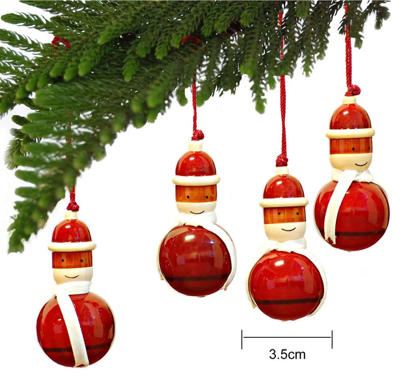 Handcrafted Wooden Christmas Decor - Santa set of 4