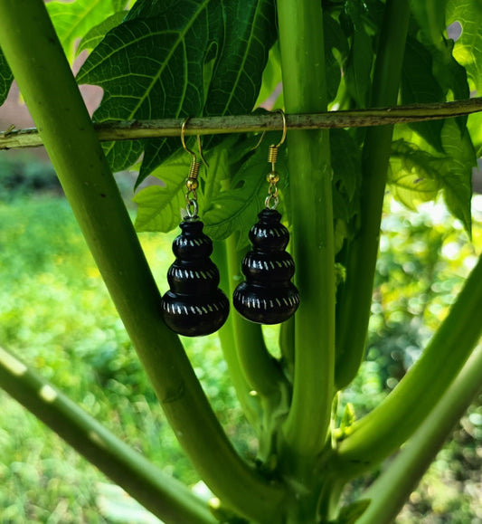 Handmade Eco-friendly Beautiful Black Pottery of Nizamabad Silver Matki Earing