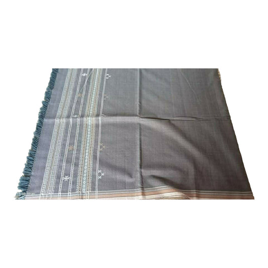 Handwoven Acrylic Wool Bhujodi Grey Shawl