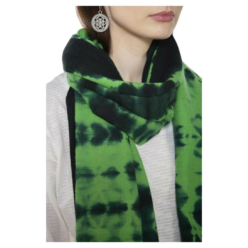 Himalayan Angora plain stole in tie-dye pattern