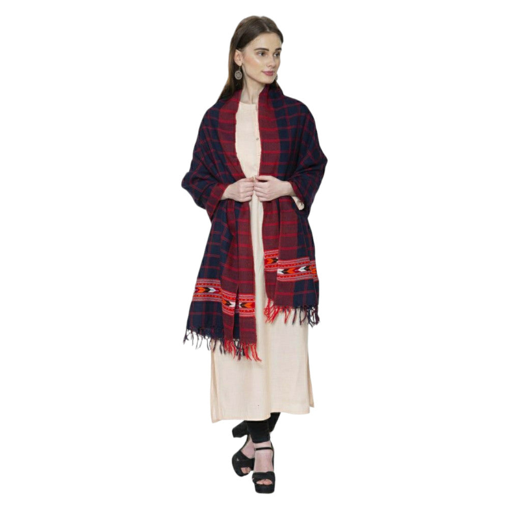 Himalayan kathu stole check design