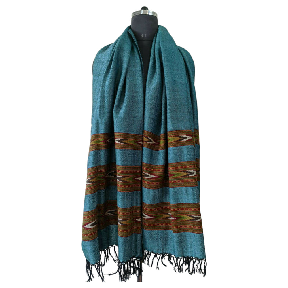 Himalayan wool plain shawl in Blue Colour