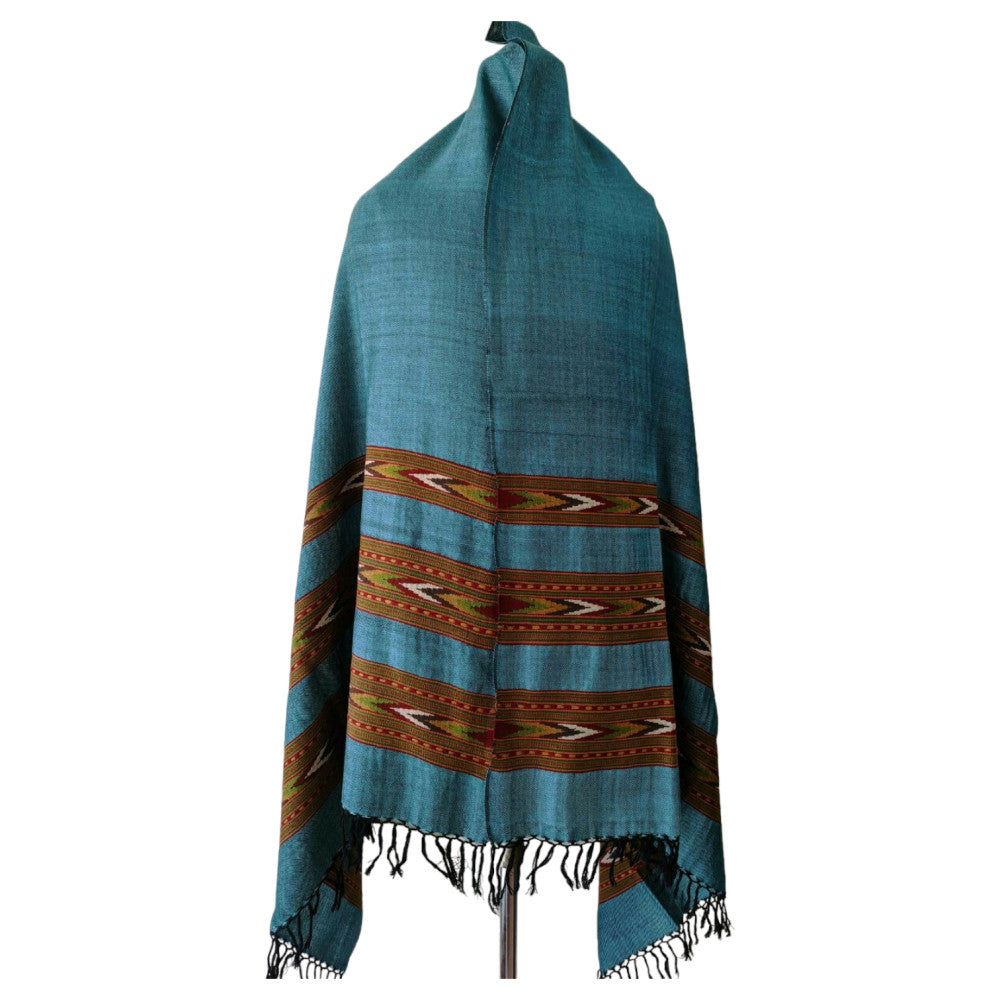 Himalayan wool plain shawl in Blue Colour