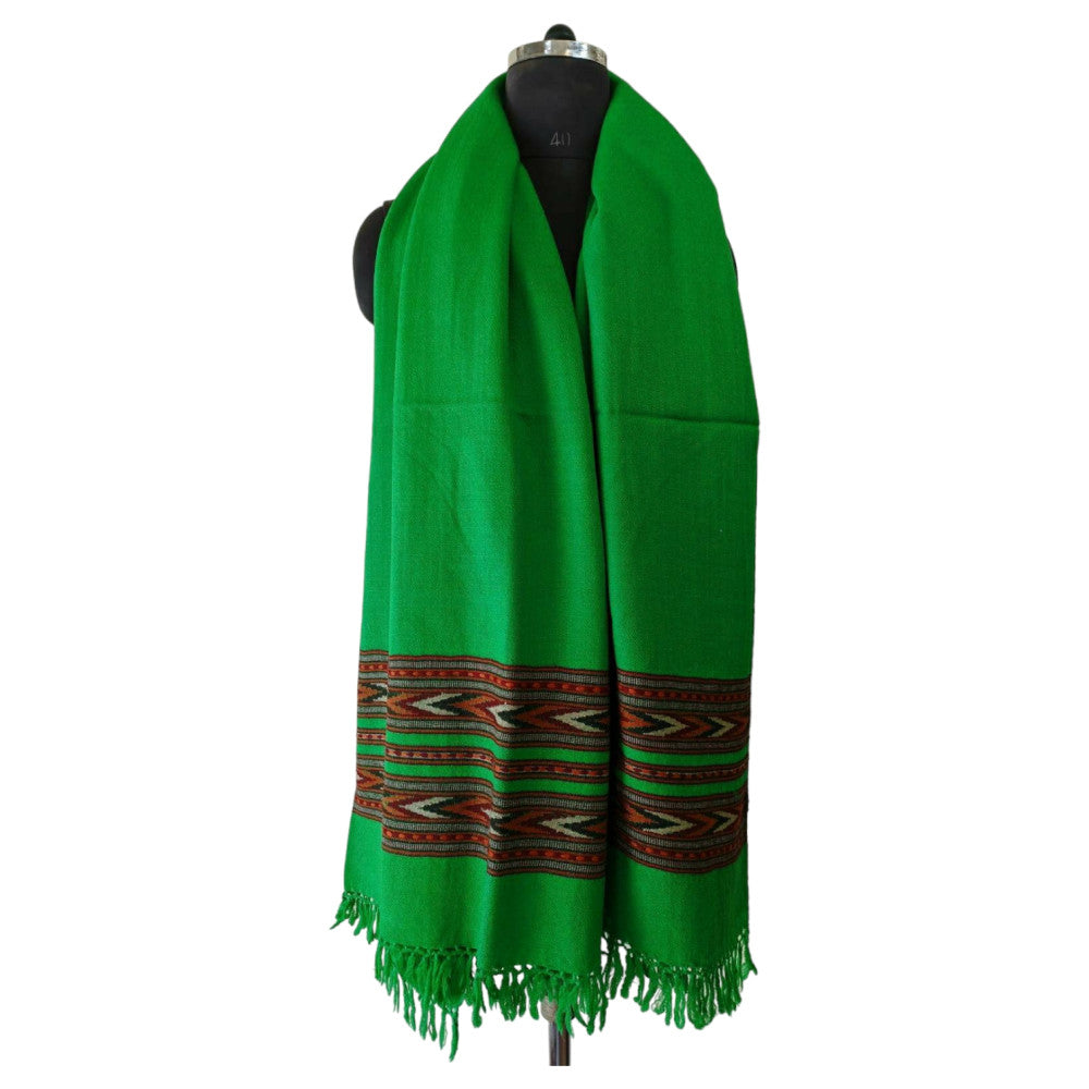 Himalayan wool plain shawl in Dark Green Colour