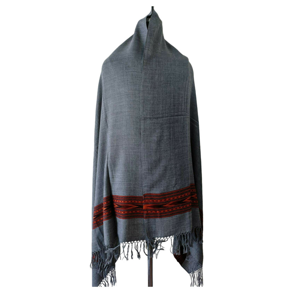 Himalayan wool plain shawl in Dark Grey Colour