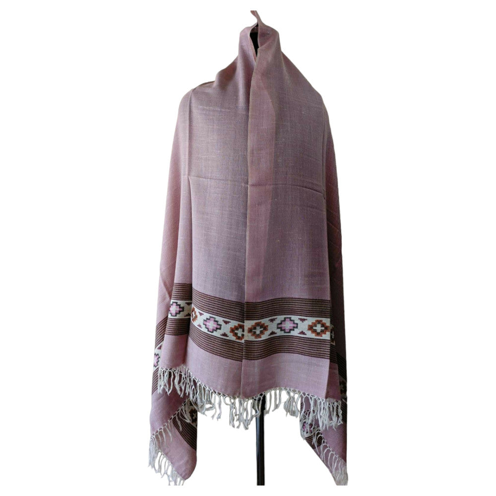 Himalayan wool plain shawl in Light Pink Colour