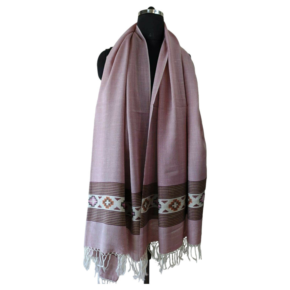 Himalayan wool plain shawl in Light Pink Colour