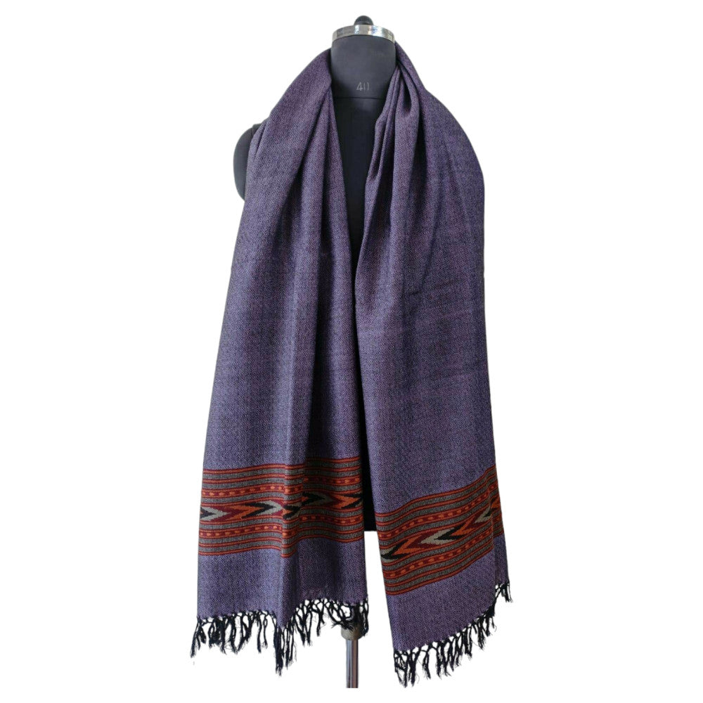 Himalayan wool plain shawl in Purple Colour