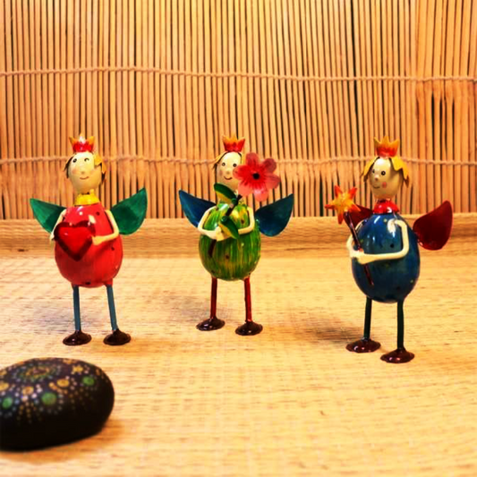 Iron Painted Angel Set of 3