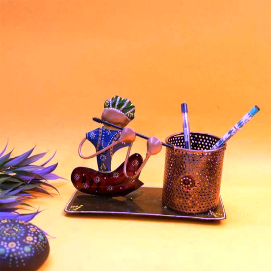 Iron Painted Musical Player With Pen Stand