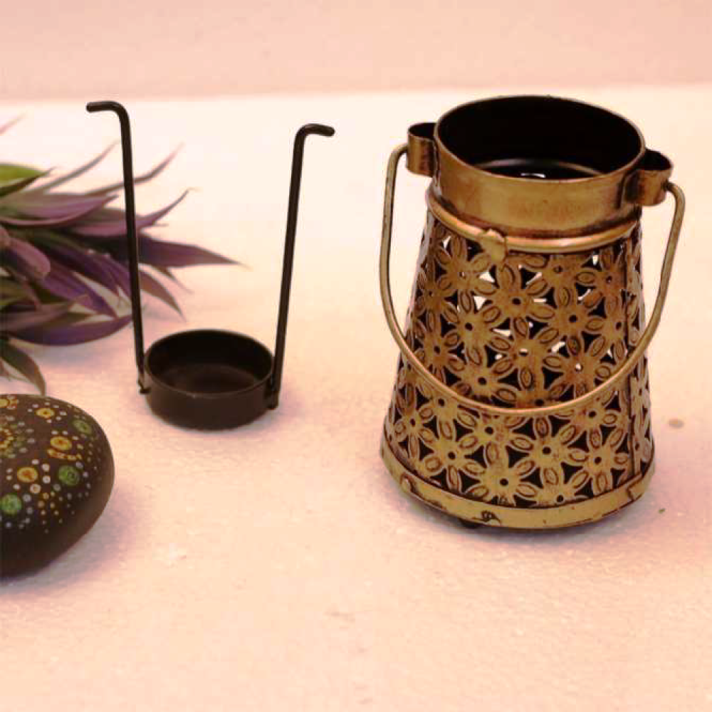 Iron Painted Tea Light Long Small