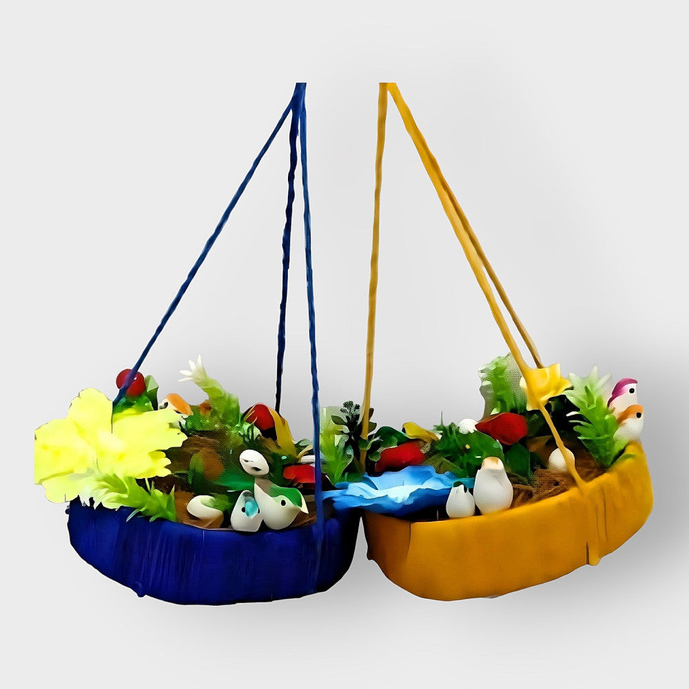 Jute Nest Wall Hanging Blue