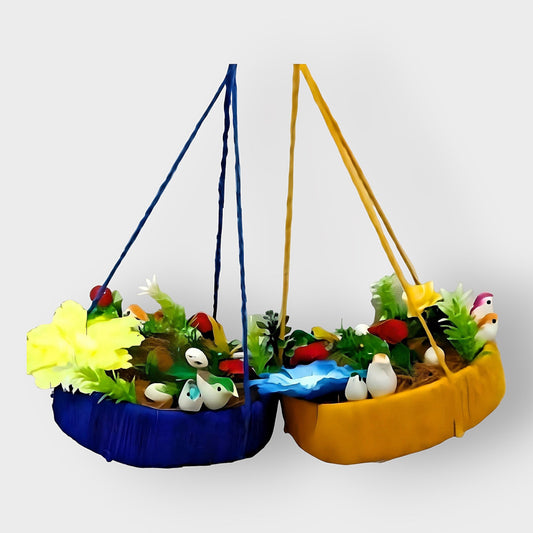 Jute Nest Wall Hanging Blue