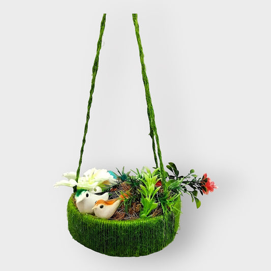 Jute Nest Wall Hanging Light Green