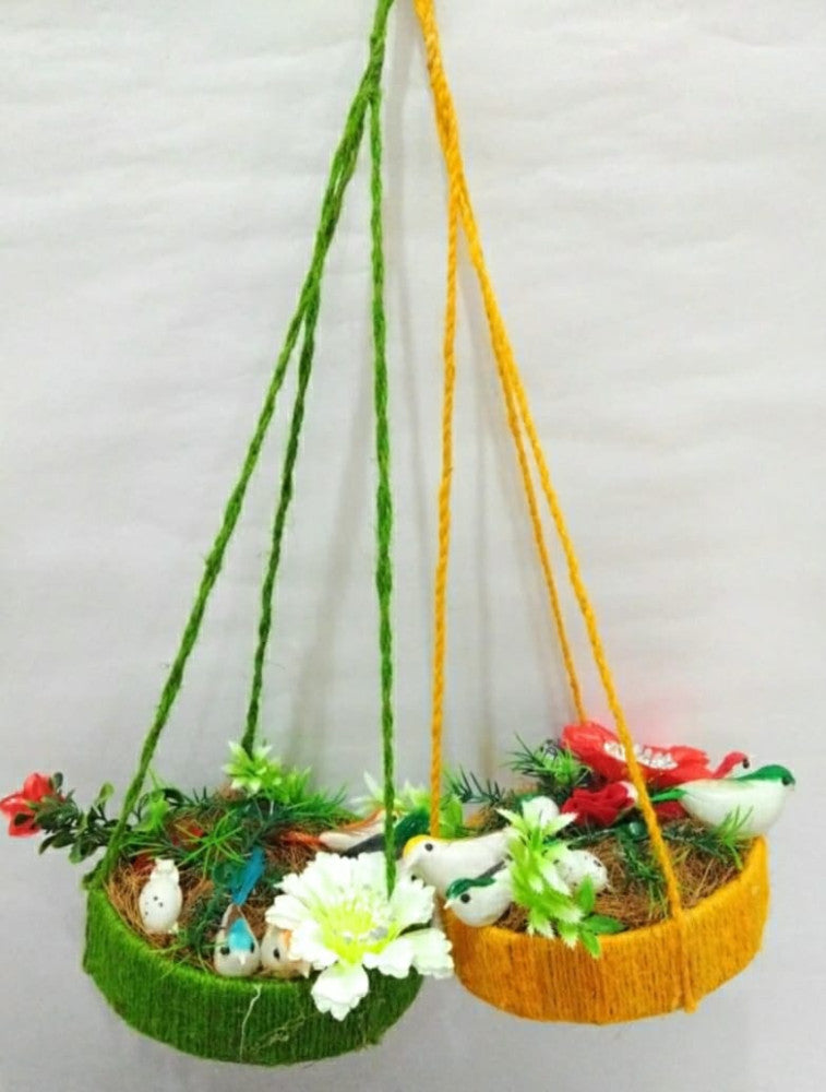Jute Nest Wall Hanging Yellow colour