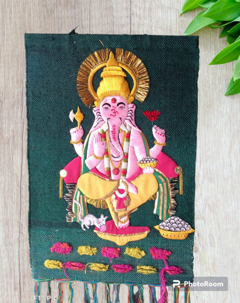 Jute Wall Hanging of Ganesh