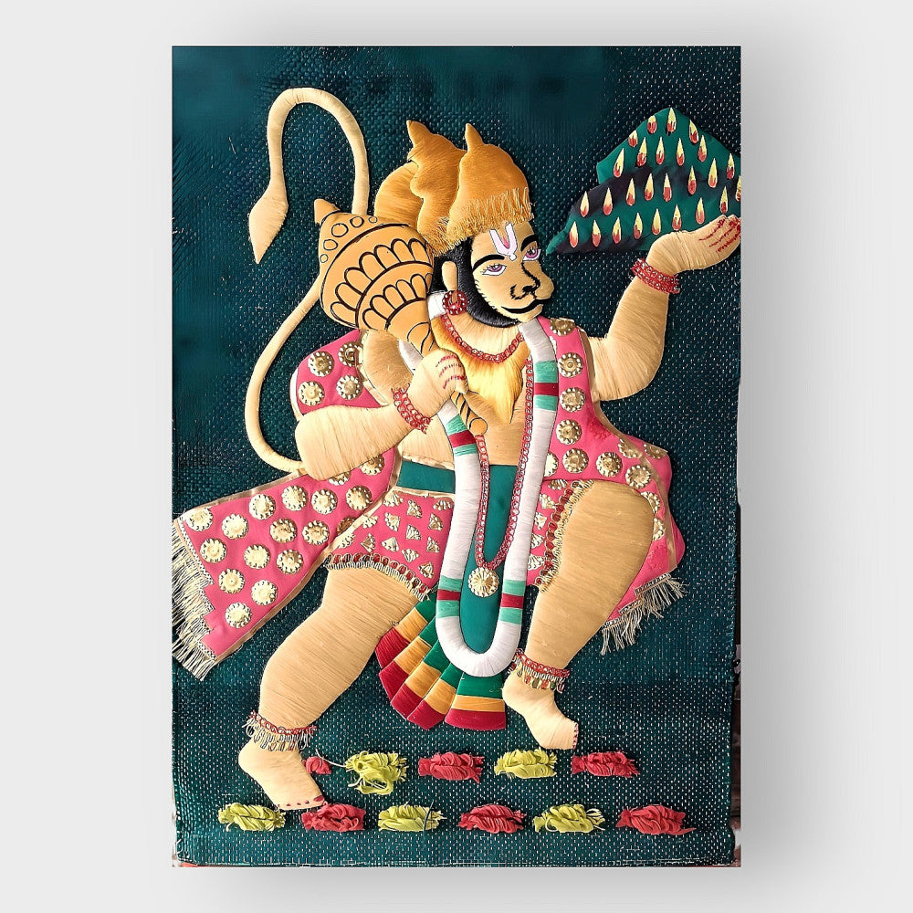 Jute Wall Hanging of Hanuman