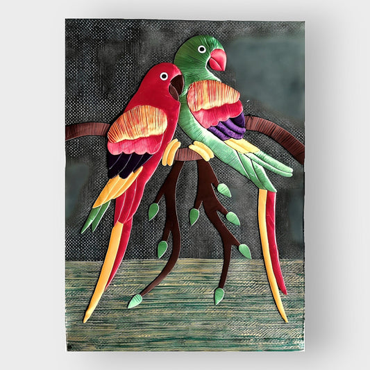 Jute Wall Hanging Parrots