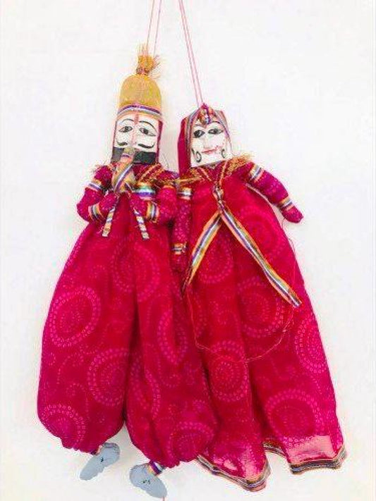 Beautiful Handcrafted Red Colour Kathputlis Of Rajasthan For Decor