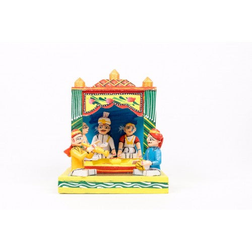 Handmade Kondapalli Bommallu Elegant Wooden Toy of Ethnic Wedding Scene
