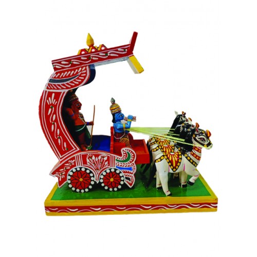 Krishna Preaching To Arjuna Kondapalli Bommallu Wooden Toy