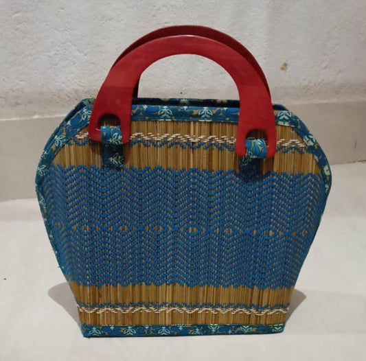 Ladies Hand Bag With Wooden Carrier-Style 9