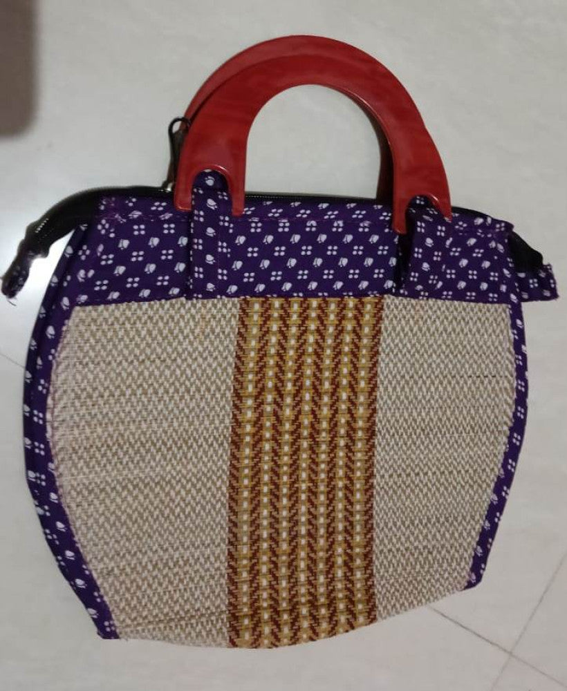 Ladies Hand Bag With Wooden Carrier-Style5