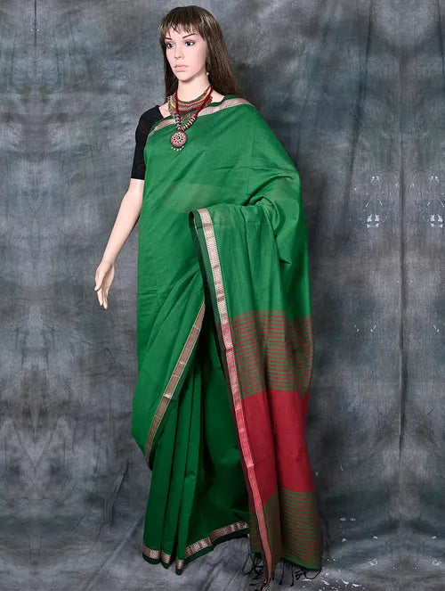 Leaf Green Shantipur Saree