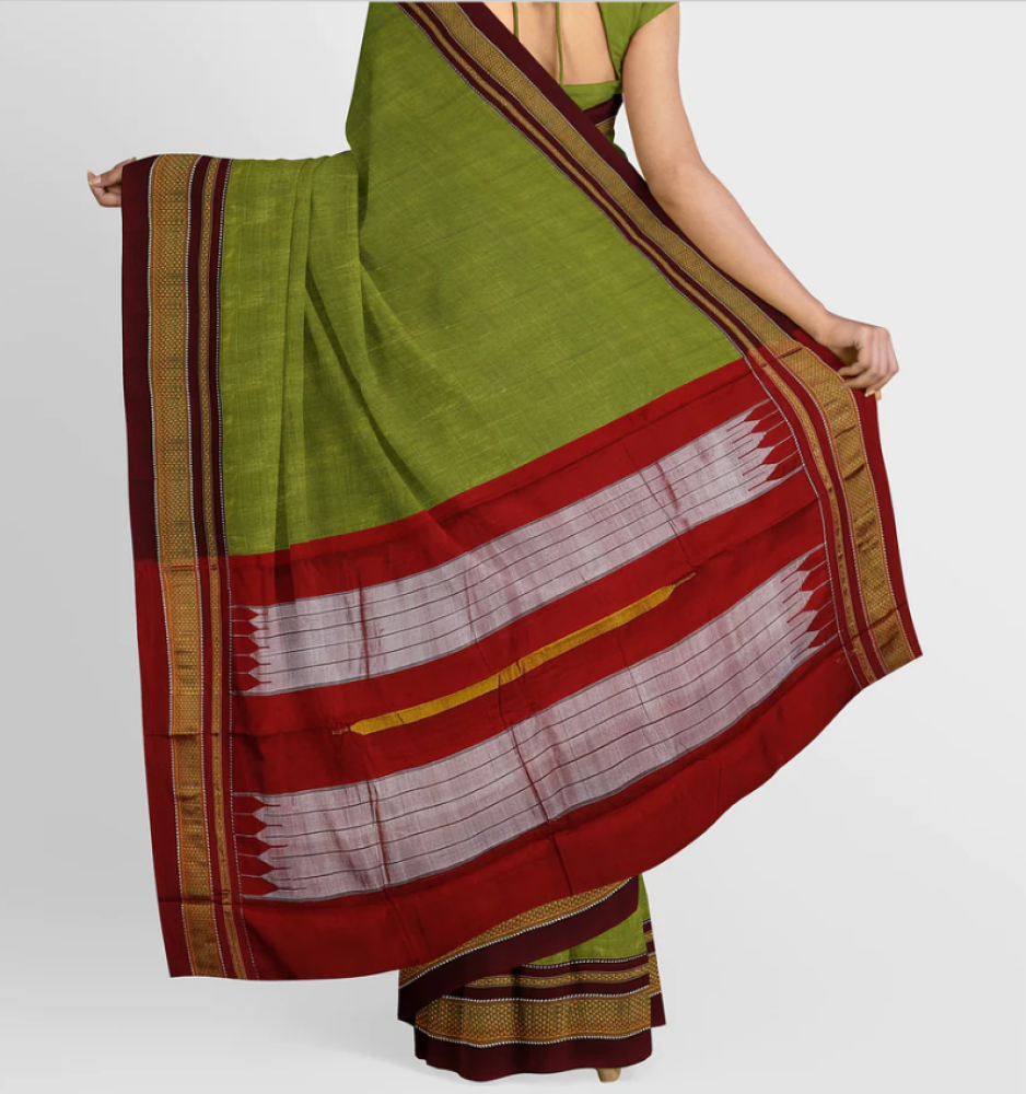 Light Green Colour Ilkal Saree