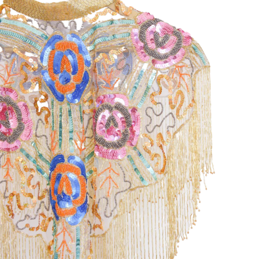 Luxury Beaded Cape Fringe Shoulder Shrug Shawl Pashmina