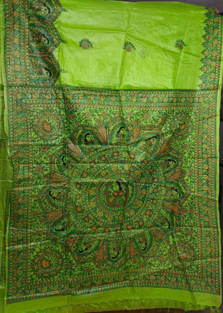 Madhubani Handpainted Saree By Cultural Style 6