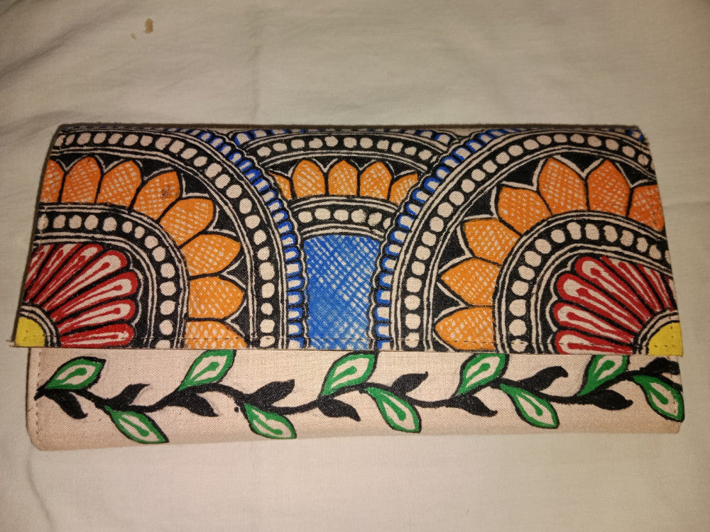 Madhubani painting clutch bag mobile holder Style 2