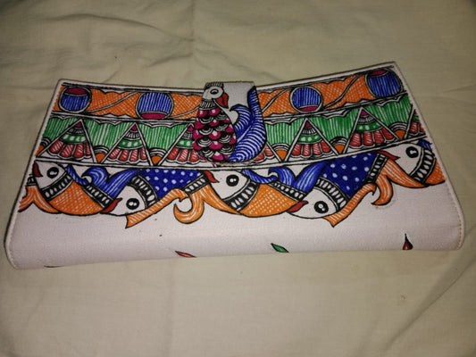 Madhubani painting clutch bag mobile holder Style 5
