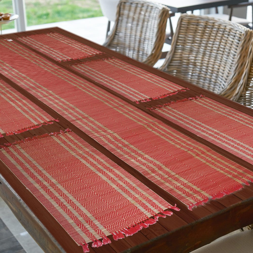 Madur Kanthi Red Runner With 6 Table Mate