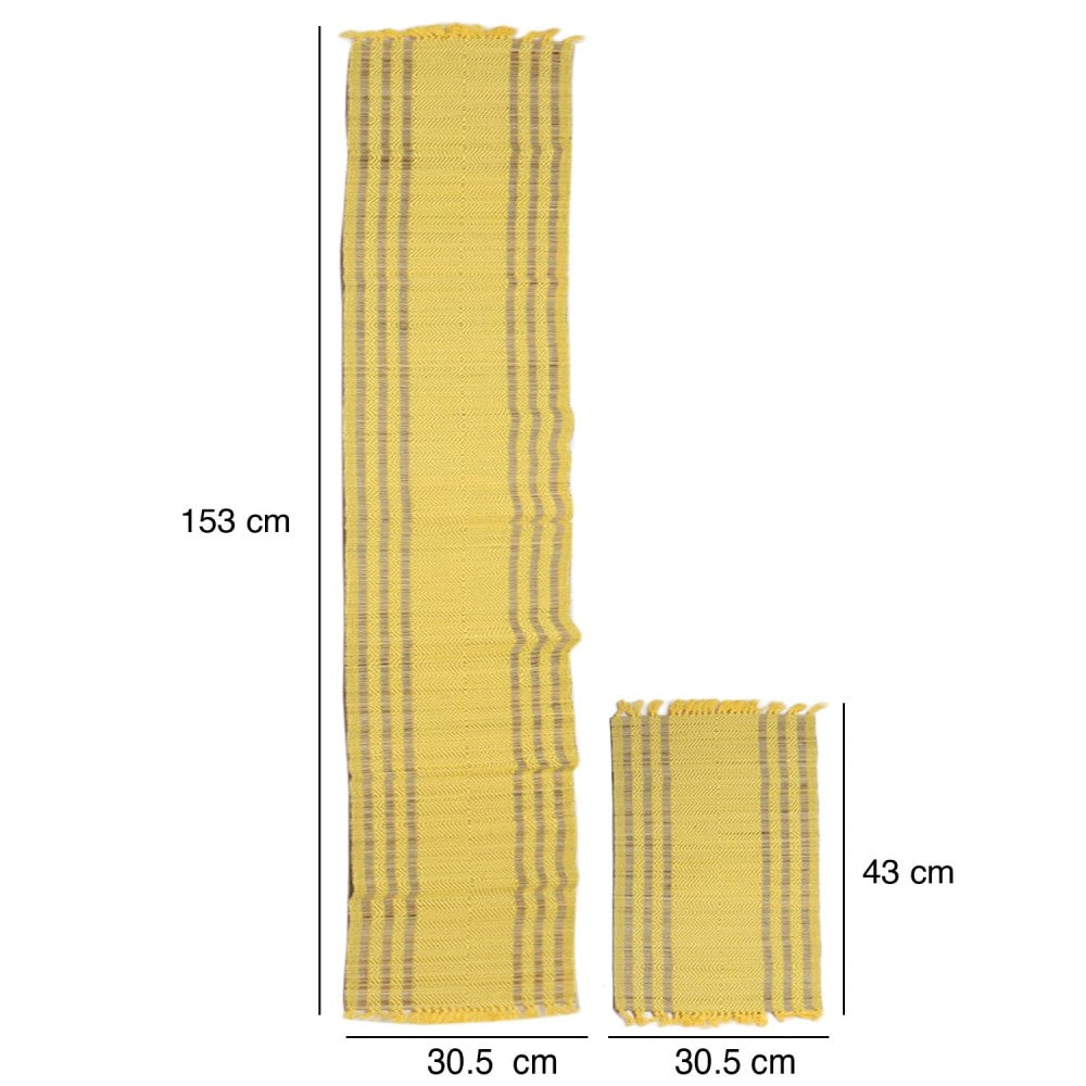 Madur Kanthi Yellow Runner With 6 Table Mate