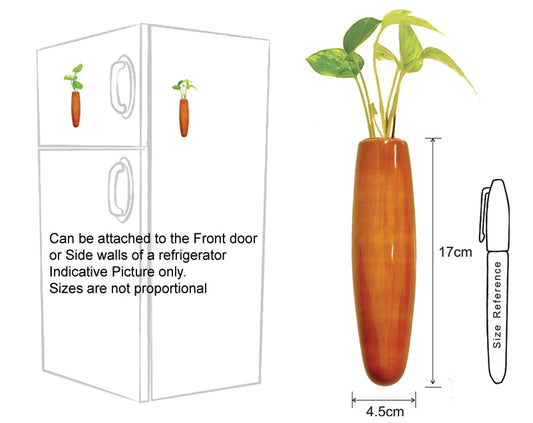 Magnetic Fridge vase - Brown