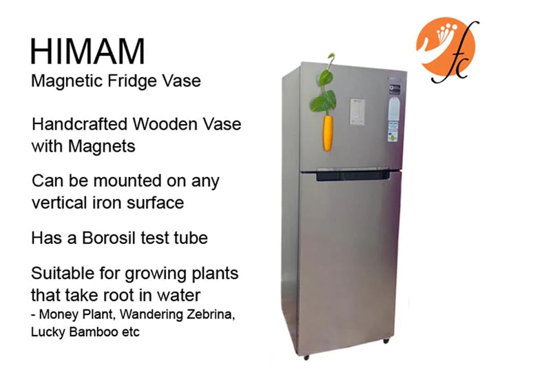 Magnetic Fridge vase - Yellow