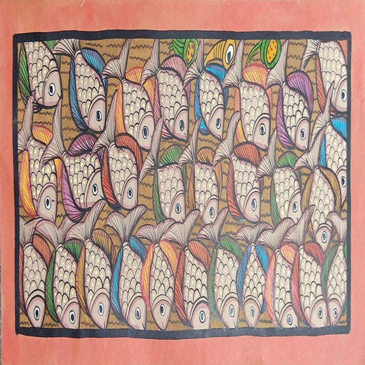 Marching Fishes Bengal Patachitra Art
