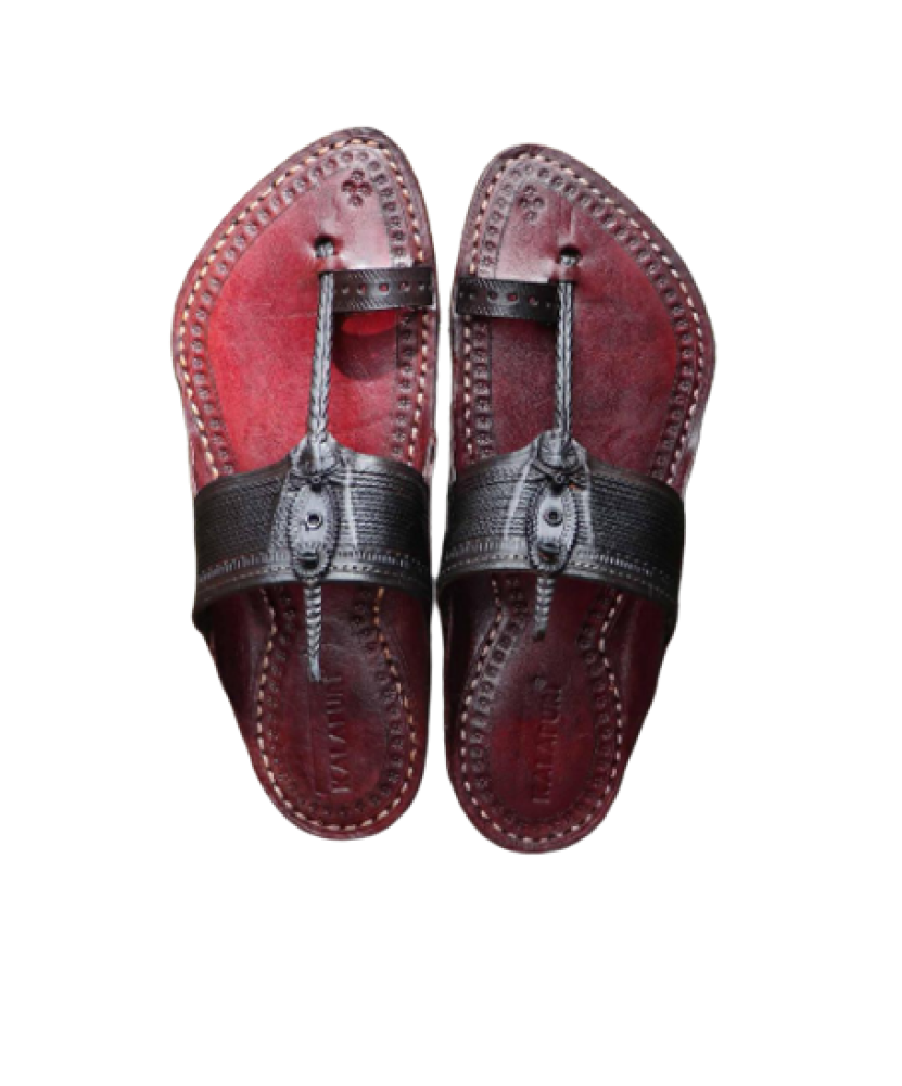 Men - Brown & Black Chappal