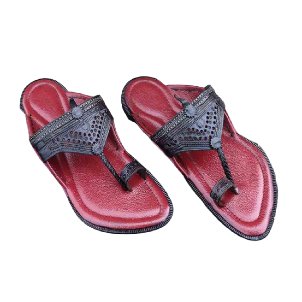 Men - Maroon & Brown Chappal (I)