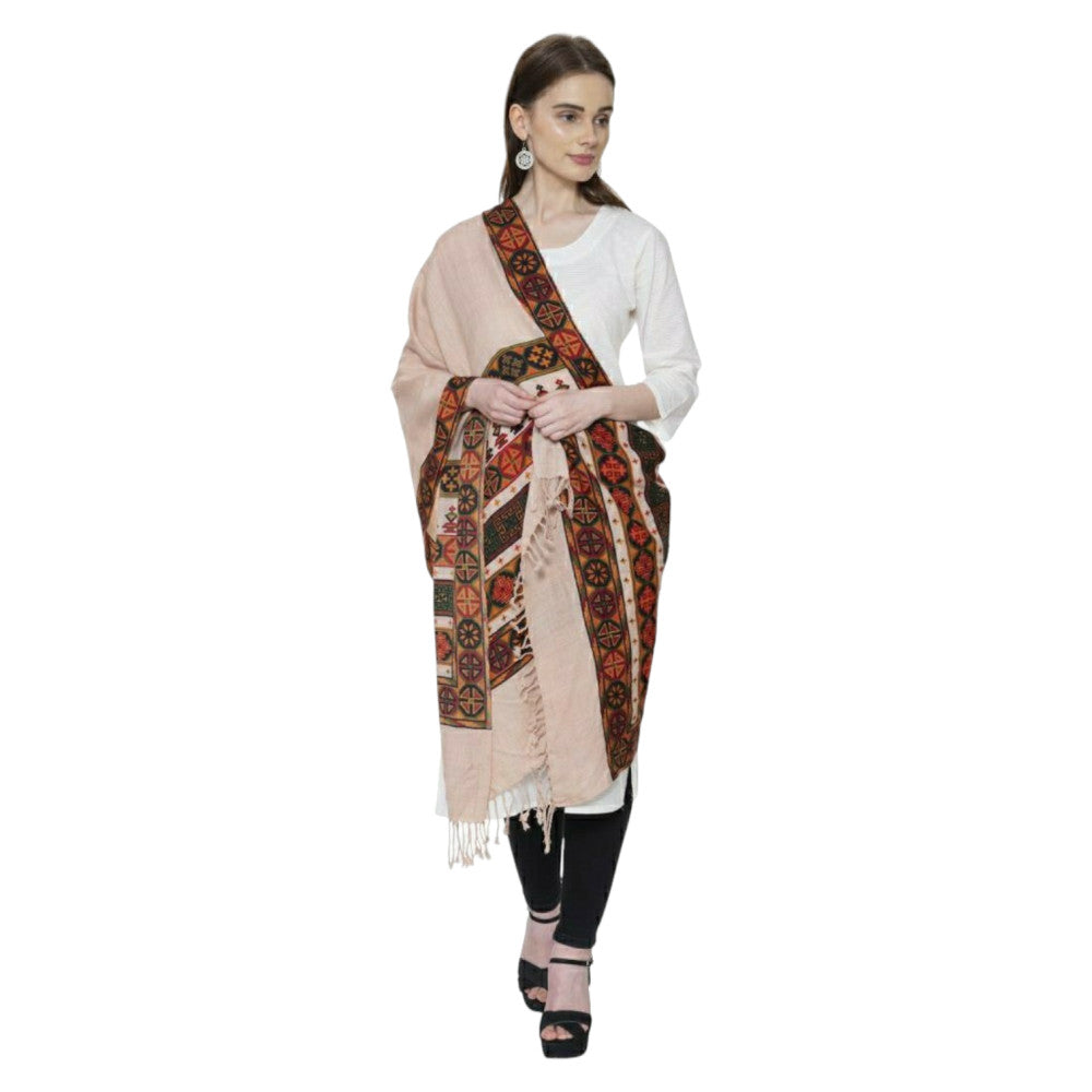 Merino wool shawl printed