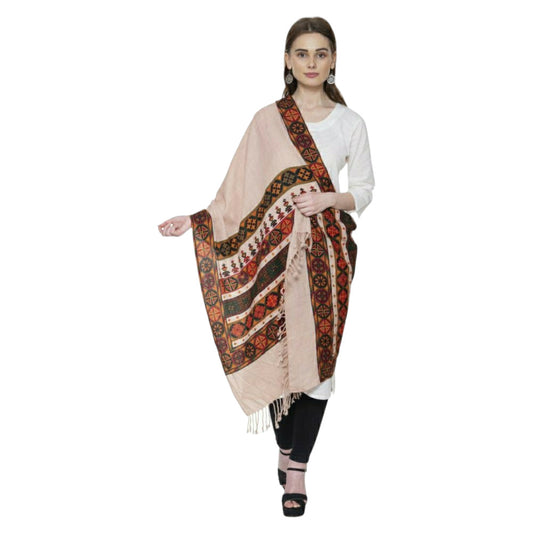 Merino wool shawl printed