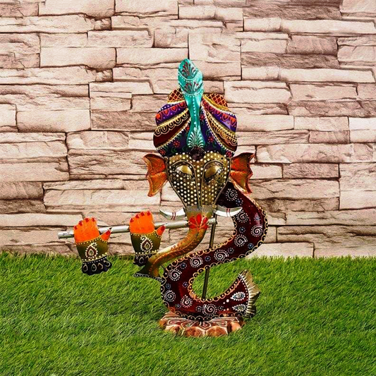 Metal Ganesha Tea Light Candle Holder