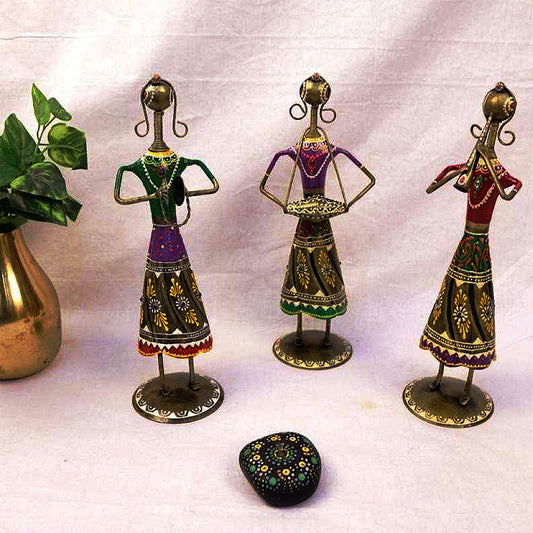 Metal Lady Musicians Set Of 3