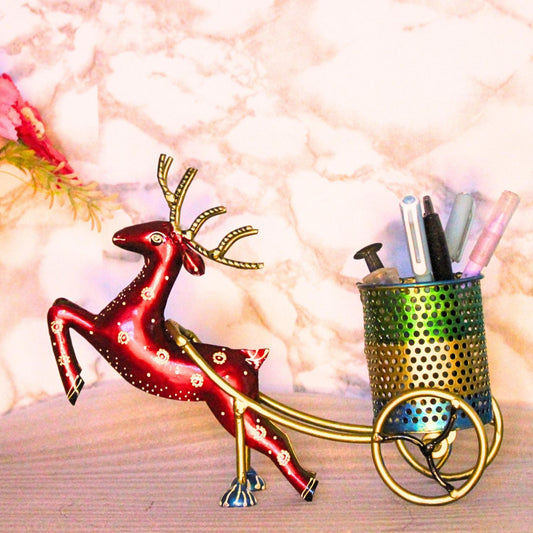 Metal Painted Deer Pen Stand