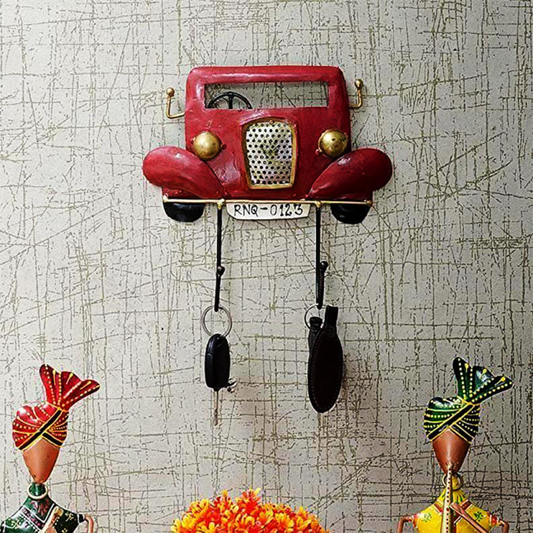Metal Red Car Key Holder Wall Art