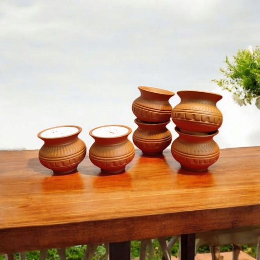 Microwave Safe Reusable Dahi Matka, Thandi Kulfi Cup 6 Piece Style 1