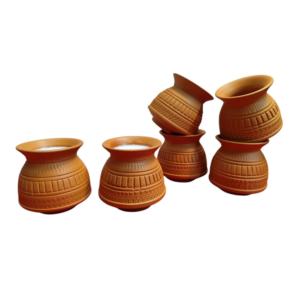 Microwave Safe Reusable Dahi Matka, Thandi Kulfi Cup 6 Piece Style 2