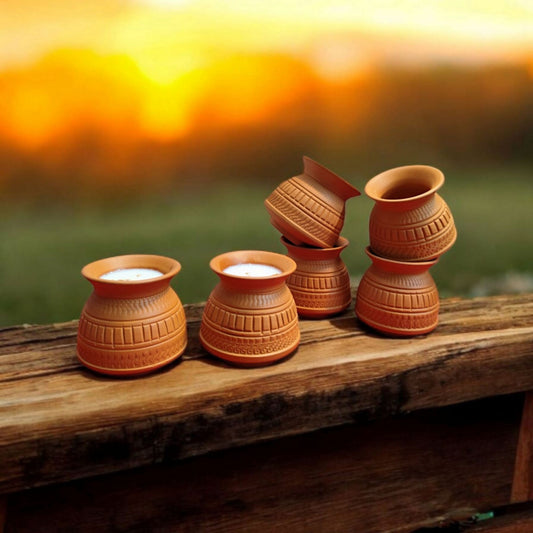 Microwave Safe Reusable Dahi Matka, Thandi Kulfi Cup 6 Piece Style 2