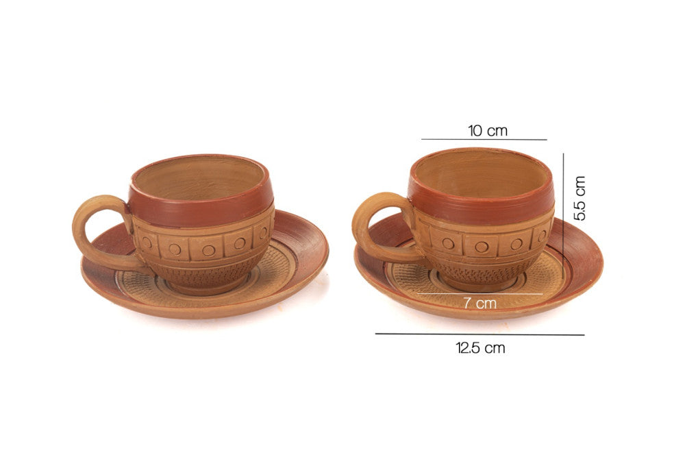 Microwave Safe Reusable Tea & Saucer Set of 2 Piece Style 2
